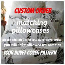 Custom Cotton Pillowcases - Matching Duvet Cover Pattern - thumbnail 1