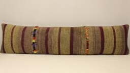 Extralong King Size Kilim Pillow Cover, 12x48 - 30x120 cm Unique Lumbar Flaming Kilim Bedding Pillow Oblong, 4Oyf-387 - thumbnail 1