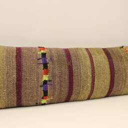 Extralong King Size Kilim Pillow Cover, 12x48 - 30x120 cm Unique Lumbar Flaming Kilim Bedding Pillow Oblong, 4Oyf-387 - thumbnail 2