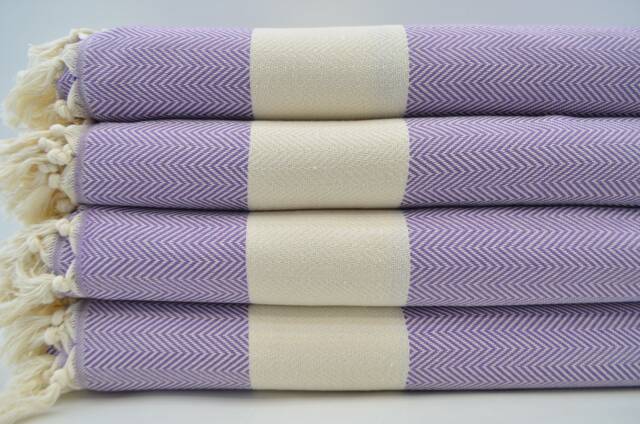 "Purple Throw, Bedspread Throw, Beach Throw, Blankets, Beach Throw, Turkish Blanket, Herringbone Blanket, 79""x95" - image 1