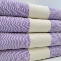 "Purple Throw, Bedspread Throw, Beach Throw, Blankets, Beach Throw, Turkish Blanket, Herringbone Blanket, 79""x95" - thumbnail 2