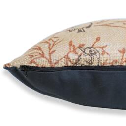 Bird On Branch Burlap Reversible Lumbar Pillow Cover - Birdwatcher, Birding, Bird-Lover, Ornithophile, Aviphile Gift Modern Rustic D??cor - thumbnail 3