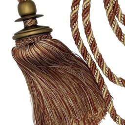 Decorative Drapery Curtain Single Tassel Tieback - Trimland 3382-10 Terracotta Cream Sold By The Piece - thumbnail 2