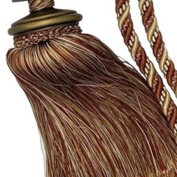 Decorative Drapery Curtain Single Tassel Tieback - Trimland 3382-10 Terracotta Cream Sold By The Piece - thumbnail 3