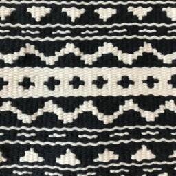 Medium Black Cream Pattern Woven Wall Hanging, Valentines Day Gift, Yarn Tapestry, Weaving, Statement Art, Nursery Art - thumbnail 2