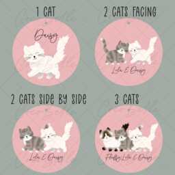 Personalised Cat Bauble, Any Colour Cartoon Digital Illustration Real Glitter Name Christmas Gift Shorthair Longhair Lover Owner Ragdoll - thumbnail 2