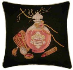 Allure Perfume & Lipstick Metallic Tapestry Cushion Cover Sham - thumbnail 1