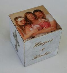 Baby Girl Or Boy Announcement/Soft & Elegant Wooden Blocks Personalized Penelope Wooden Block Hostess Gift Idea - thumbnail 4