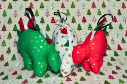 Nerdisaurus Christmas Polkadot Dinosaur Handmade Handsewn Stegosaurus Ornament