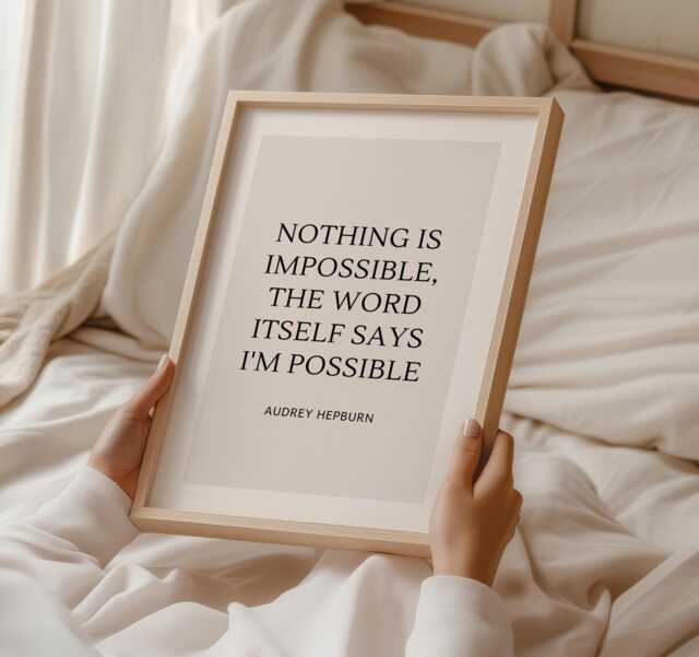 Nothing Is Impossible Quote, Positive, Empowerment, Encouragement Wall Art, Confidence Motivational Print, Framed Gift - image 1
