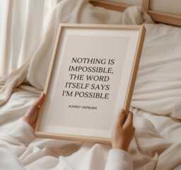 Nothing Is Impossible Quote, Positive, Empowerment, Encouragement Wall Art, Confidence Motivational Print, Framed Gift - thumbnail 1