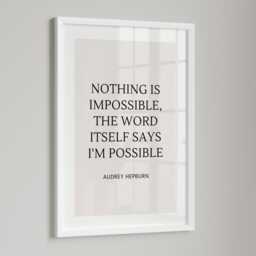 Nothing Is Impossible Quote, Positive, Empowerment, Encouragement Wall Art, Confidence Motivational Print, Framed Gift - thumbnail 2