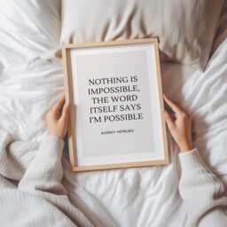 Nothing Is Impossible Quote, Positive, Empowerment, Encouragement Wall Art, Confidence Motivational Print, Framed Gift - thumbnail 3