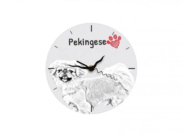 Pekingese, Free Standing Mdf Floor Clock With An Image Of A Dog - image 1