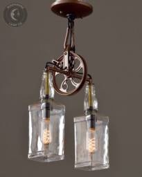 The Carriage House Pendant - Whiskey Bottle Lamp Industrial Light Factory Rustic Modern Decor - thumbnail 1
