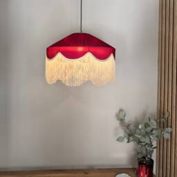 Special Order Silk Satin Fabric & Fringed Chandelier, Lamp Shade - thumbnail 2