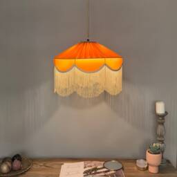 Special Order Silk Satin Fabric & Fringed Chandelier, Lamp Shade - thumbnail 3