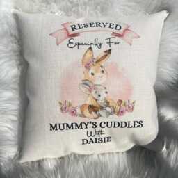 Personalised Bunny Mummy Cushion Mothers Day Gift Rabbit Reading Pillow - thumbnail 4