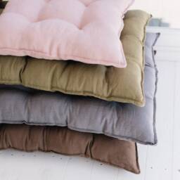 Large Floor Cushion For Reading Nooks & Low Seating, Linen Pillow, Custom Bench - thumbnail 2