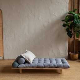 Large Floor Cushion For Reading Nooks & Low Seating, Linen Pillow, Custom Bench - thumbnail 4