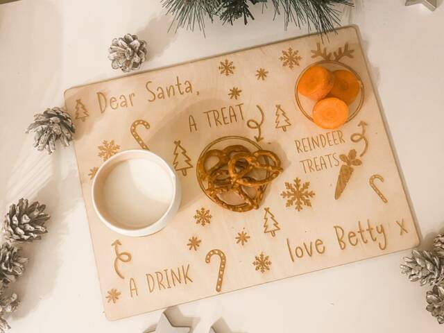 Christmas Eve Santa Plate Board Personalised Wooden Father Rudolph Eve Board Personalized