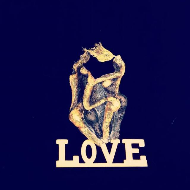 Relationship Gifts Abstract Metal Wall Hanging Art Sculpture Torso Couple Boyfriend Gift Modern Wire Mesh Gold Black 3D - image 1