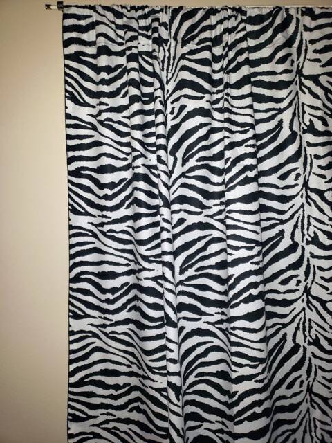 Zebra Stripes Cotton Curtain Panel 58 Inch Wide/Window D??cor Backdrop ...