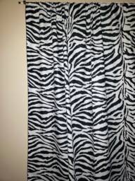 Zebra Stripes Cotton Curtain Panel 58 Inch Wide/Window D??cor Backdrop Classroom Bedroom Cabin Hotel Guest Room Curtains - thumbnail 1