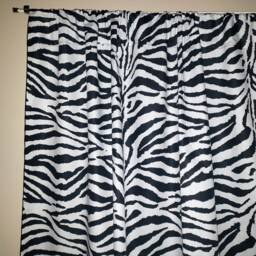 Zebra Stripes Cotton Curtain Panel 58 Inch Wide/Window D??cor Backdrop Classroom Bedroom Cabin Hotel Guest Room Curtains - thumbnail 2