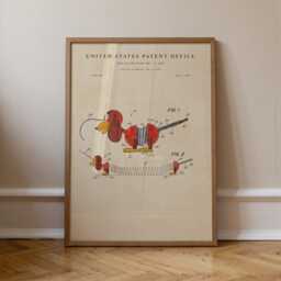 Coil Dog Toy Patent Print No.2 Hand-Painted Watercolor Wall Art - thumbnail 1