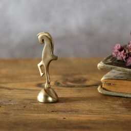 Horse's Strength Handcrafted Brass Statuette - Minimalist Desk Decor - thumbnail 2