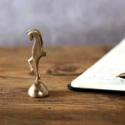 Horse's Strength Handcrafted Brass Statuette - Minimalist Desk Decor - thumbnail 3