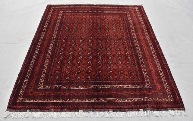 5x6 Ft Hoja Roshnai Afghan Rug Hand-Knotted Wool Turkmen Carpet - image 1