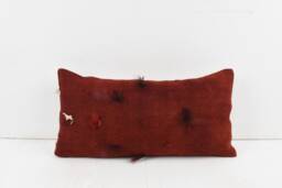 Handmade Turkish Kilim Pillow Cover Bohemian Lumbar Cushion - 12x24 - thumbnail 1