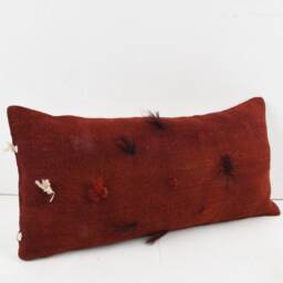 Handmade Turkish Kilim Pillow Cover Bohemian Lumbar Cushion - 12x24 - thumbnail 2