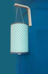 Lamp Light Aqua Blue & Mustard Yellow Art Deco Pattern