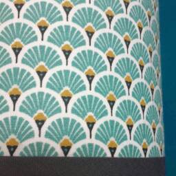 Lamp Light Aqua Blue & Mustard Yellow Art Deco Pattern - thumbnail 2