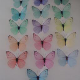 3D Butterfly Wall Decals Pastel Nursery Decor, Wedding Decorations - Set Of 20 - thumbnail 2