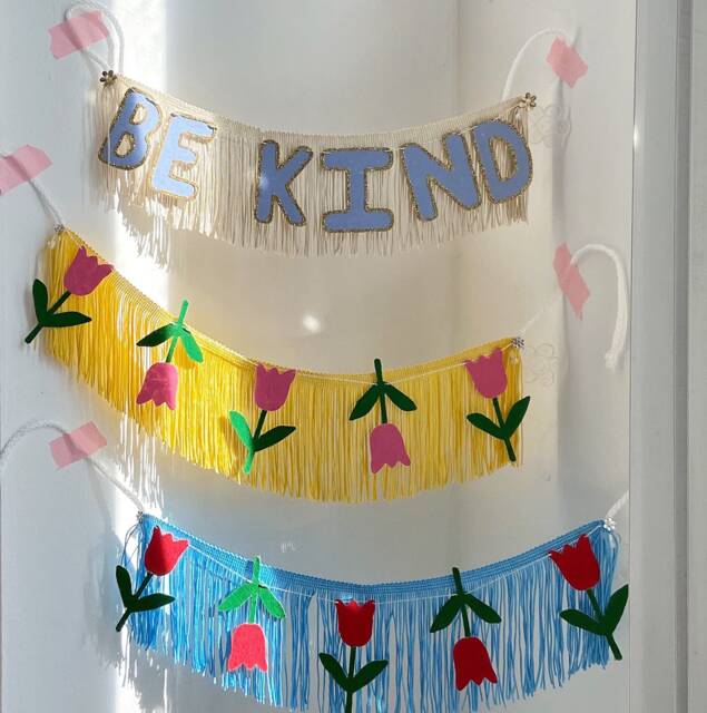 Be Kind Fringe Banner - Wall Hanging, Kindness, Mindful Decor, Kids Golden Rule - image 1