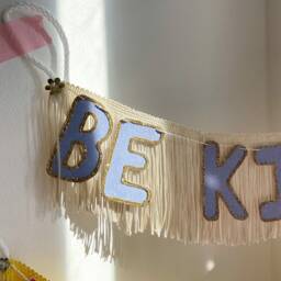 Be Kind Fringe Banner - Wall Hanging, Kindness, Mindful Decor, Kids Golden Rule - thumbnail 3