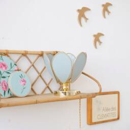 Flower Table Lamp - Sage & Gold - thumbnail 2