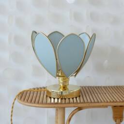 Flower Table Lamp - Sage & Gold - thumbnail 4