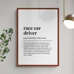 Race Car Driver Funny Definition Sport Gift Wall Art Print - thumbnail 2