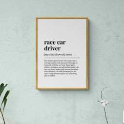 Race Car Driver Funny Definition Sport Gift Wall Art Print - thumbnail 3
