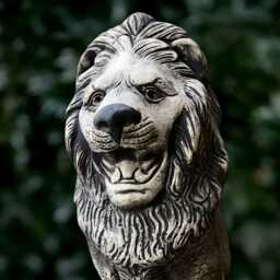 Fantasy Lion Sculpture Concrete Statue Outdoor Animal Decoration Cement Wildlife Ornament Handmade Halloween Decor Lover Gift - thumbnail 3