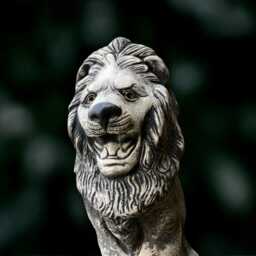 Fantasy Lion Sculpture Concrete Statue Outdoor Animal Decoration Cement Wildlife Ornament Handmade Halloween Decor Lover Gift - thumbnail 1
