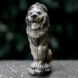 Fantasy Lion Sculpture Concrete Statue Outdoor Animal Decoration Cement Wildlife Ornament Handmade Halloween Decor Lover Gift - thumbnail 2