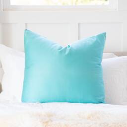 Powder Blue Cotton Throw Pillow Cover, Oblong Lumbar, European Sham - thumbnail 1