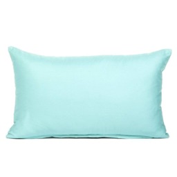Powder Blue Cotton Throw Pillow Cover, Oblong Lumbar, European Sham - thumbnail 3