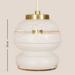 Zvonka Vintage Pendant Light Mcm Hanging Handcrafted Glass Lamp Retro Ceiling Fixture Yugoslavia Gold Brass - thumbnail 4
